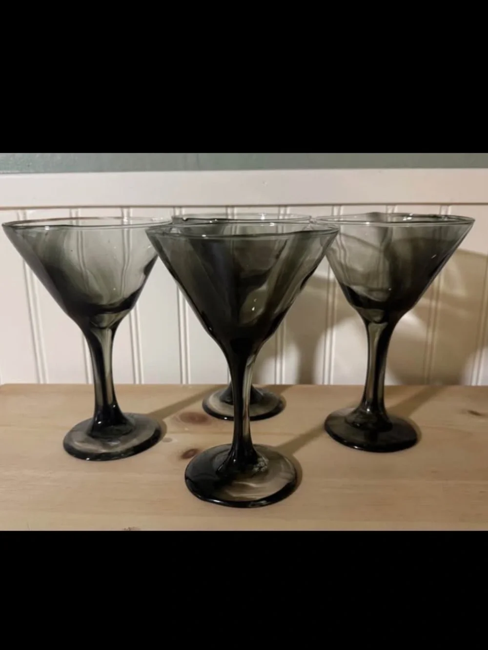 Pier 1 Smoke Gray Martini Glasses